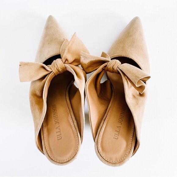 Ulla Johnson Heel Suede Lucia Bow Mule - Picture 7 of 9